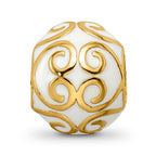 Sterling Silver 925 Gold-Plated Enameled Bali Bead Elegant Artisan Design