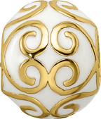 Sterling Silver 925 Gold-Plated Enameled Bali Bead Elegant Artisan Design