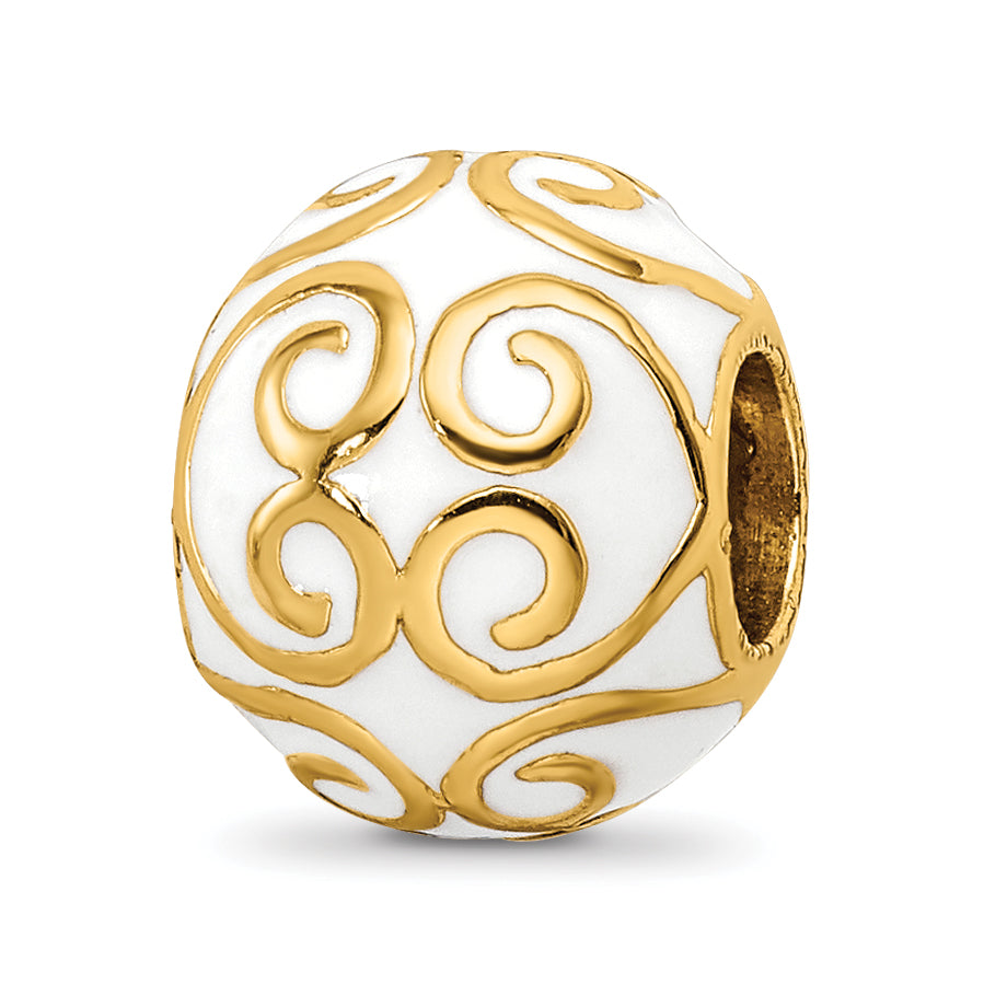 Sterling Silver Reflections Gold-plated & Enameled Bali Bead Main image