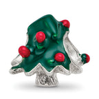 Sterling Silver Reflections Enameled Christmas Tree Bead