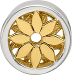 Sterling Silver 925 Gold-Plated Flower Bead with Solid Casted Design