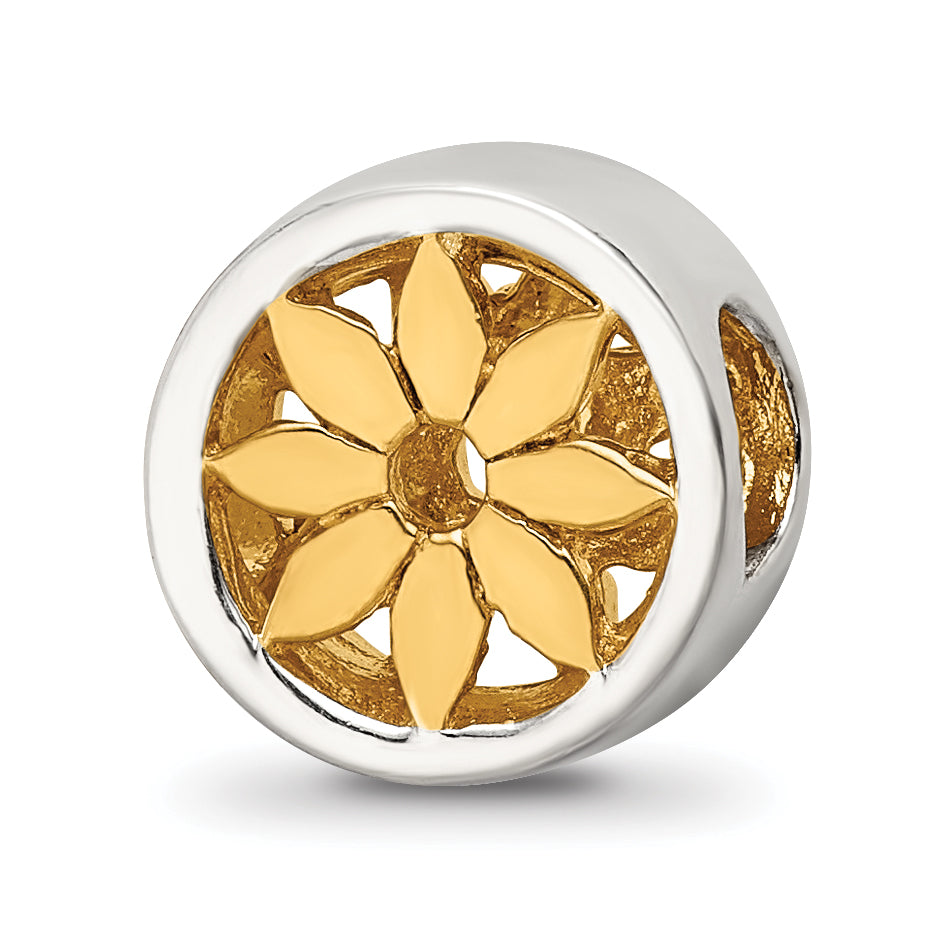 Sterling Silver Reflections Gold-plated Flower Bead Main image