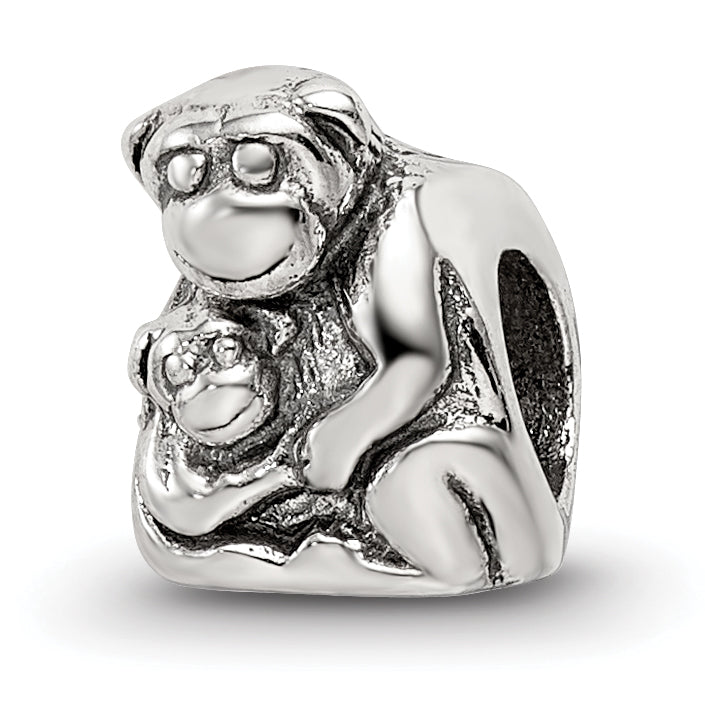 Sterling Silver Reflections Mama & Baby Monkey Bead