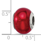 Sterling Silver Murano Glass Bead with Red Italian Elegance