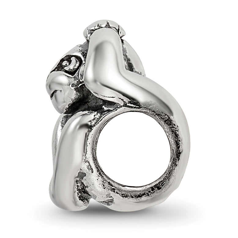 Sterling Silver 925 Antiqued Monkey Bead Solid Casted Themed Jewelry Secondary image