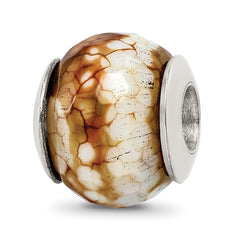 Sterling Silver Reflections Cracked Agate w/Shell Stone Bead