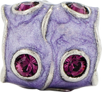 Sterling Silver 925 Purple Crystal & Enamel Bead  Elegant and Vibrant Design