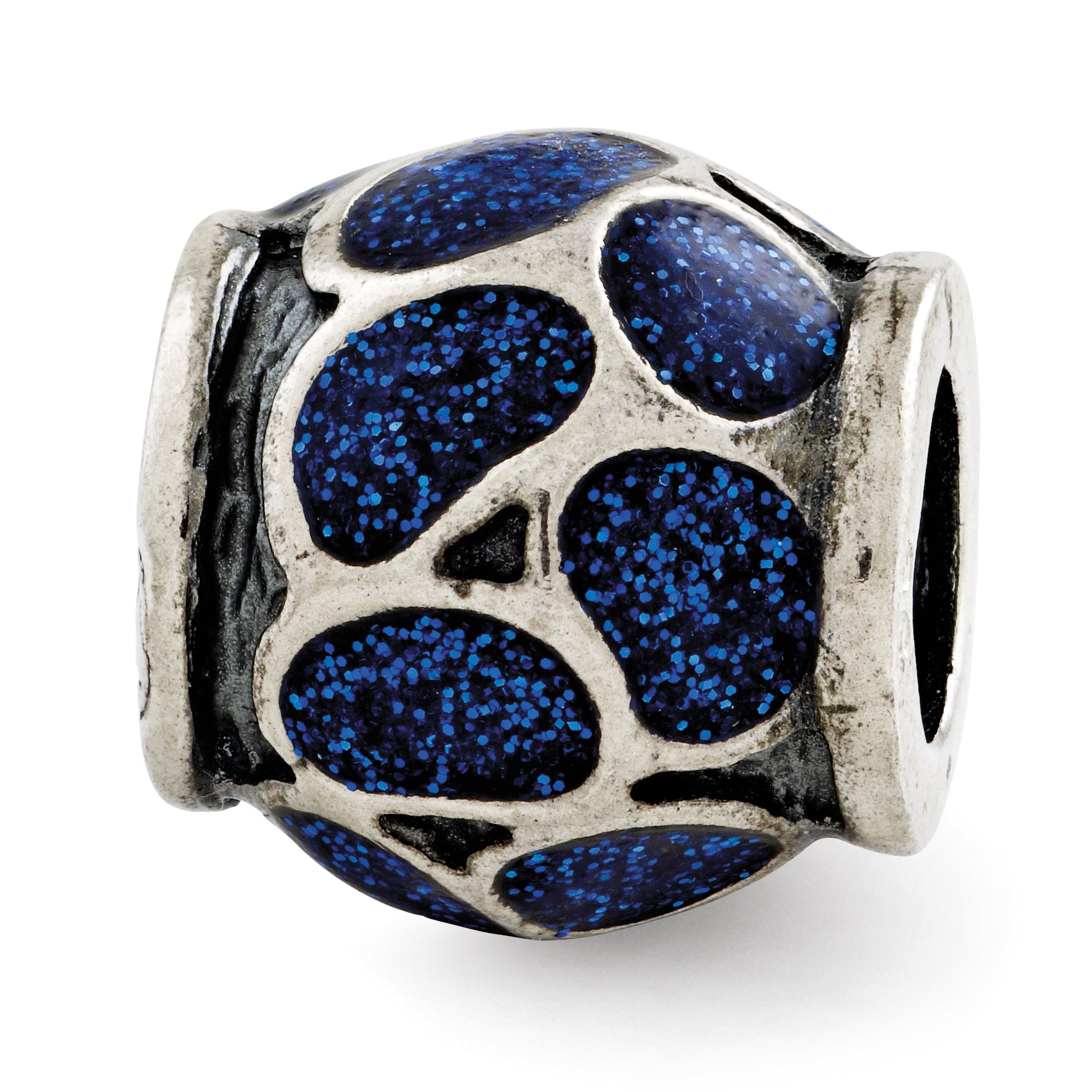 Sterling Silver Reflections Blue Enamel w/Sparkles Bead Main image