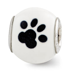 Sterling Silver Reflections Enameled Cat Theme Bead