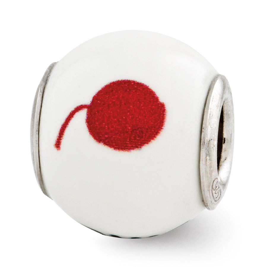 Sterling Silver 925 Enameled Cat Bead with Whimsical Charm