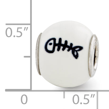 Sterling Silver 925 Enameled Cat Bead with Whimsical Charm