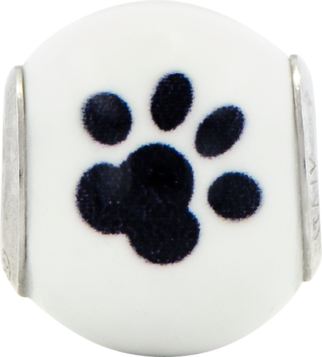 Sterling Silver 925 Enameled Cat Bead with Whimsical Charm