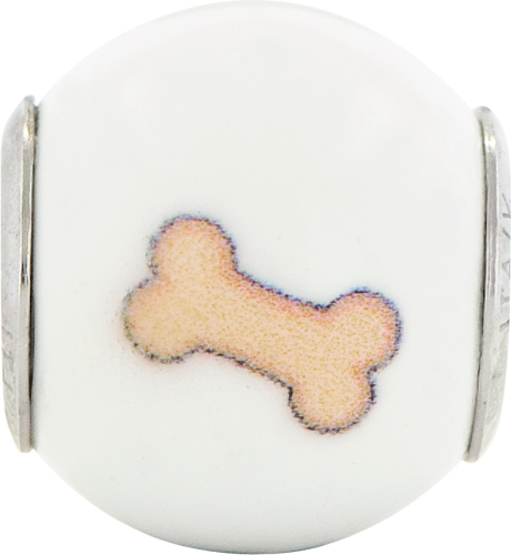 Sterling Silver 925 Dog Theme Bead with Enameled Accents Elegant Charm