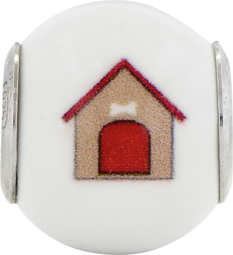 Sterling Silver 925 Dog Theme Bead with Enameled Accents Elegant Charm