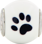 Sterling Silver 925 Dog Theme Bead with Enameled Accents Elegant Charm