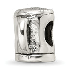 Sterling Silver 925 Beer Mug Bead with Antiqued Finish Solid Themed Design