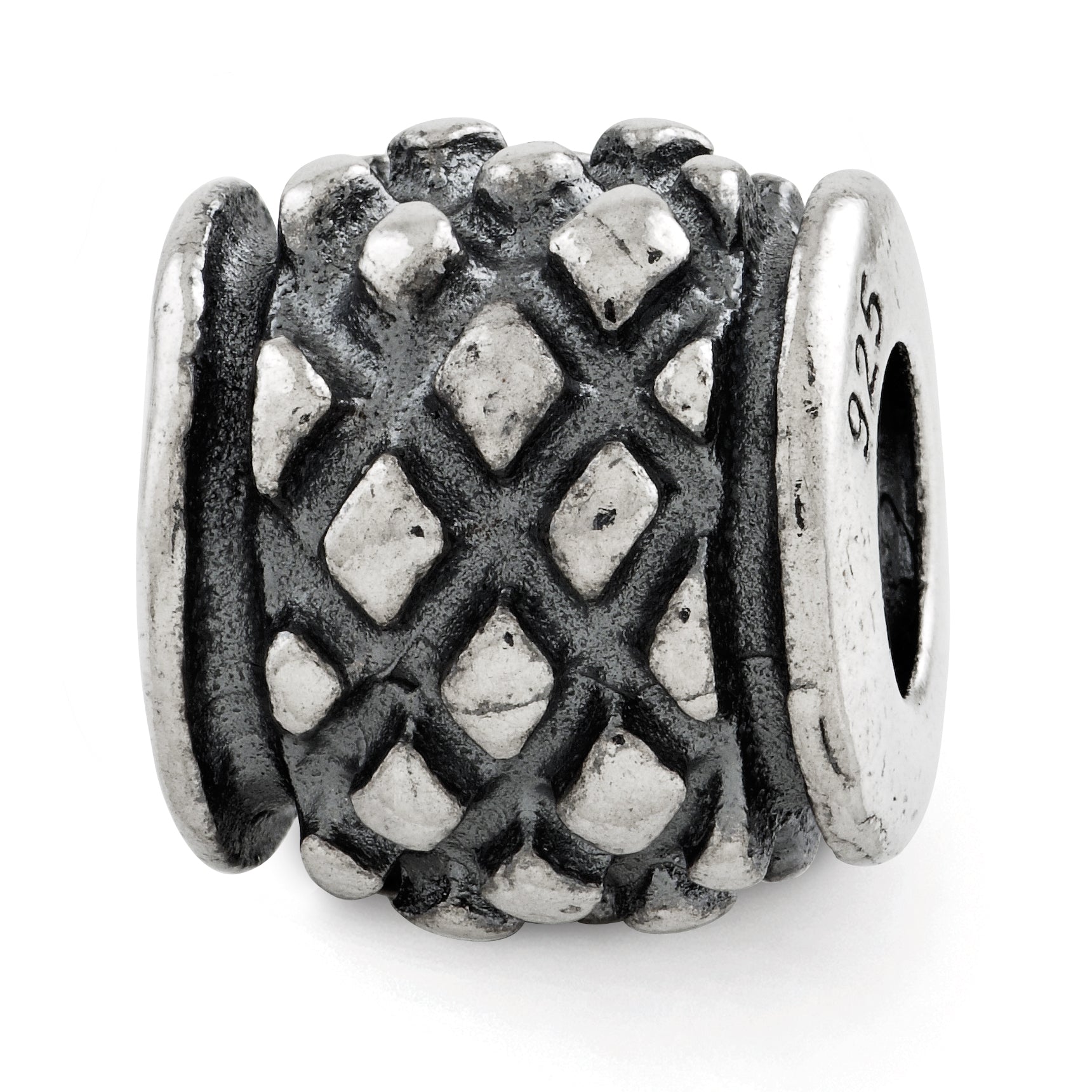 Sterling Silver Reflections Antiqued Bead Main image