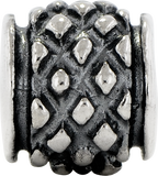 Sterling Silver 925 Antiqued Bead with 4mm Opening Vintage-Inspired Design