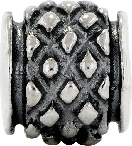 Sterling Silver 925 Antiqued Bead with 4mm Opening Vintage-Inspired Design