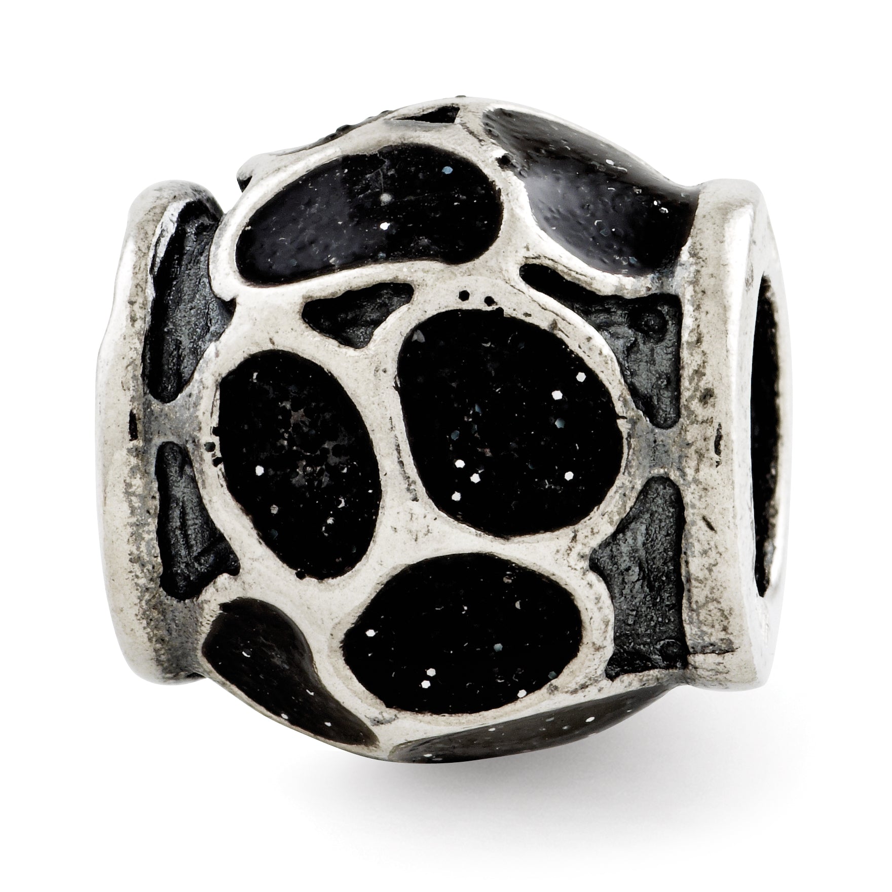 Sterling Silver Reflections Black Enamel w/Sparkles Bead Main image