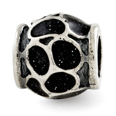 Sterling Silver Reflections Black Enamel w/Sparkles Bead