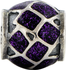 Sterling Silver Reflections Purple Enamel w/Sparkles Bead