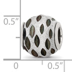 Sterling Silver 925 Diamond Cut Bead with Black Velvet Finish