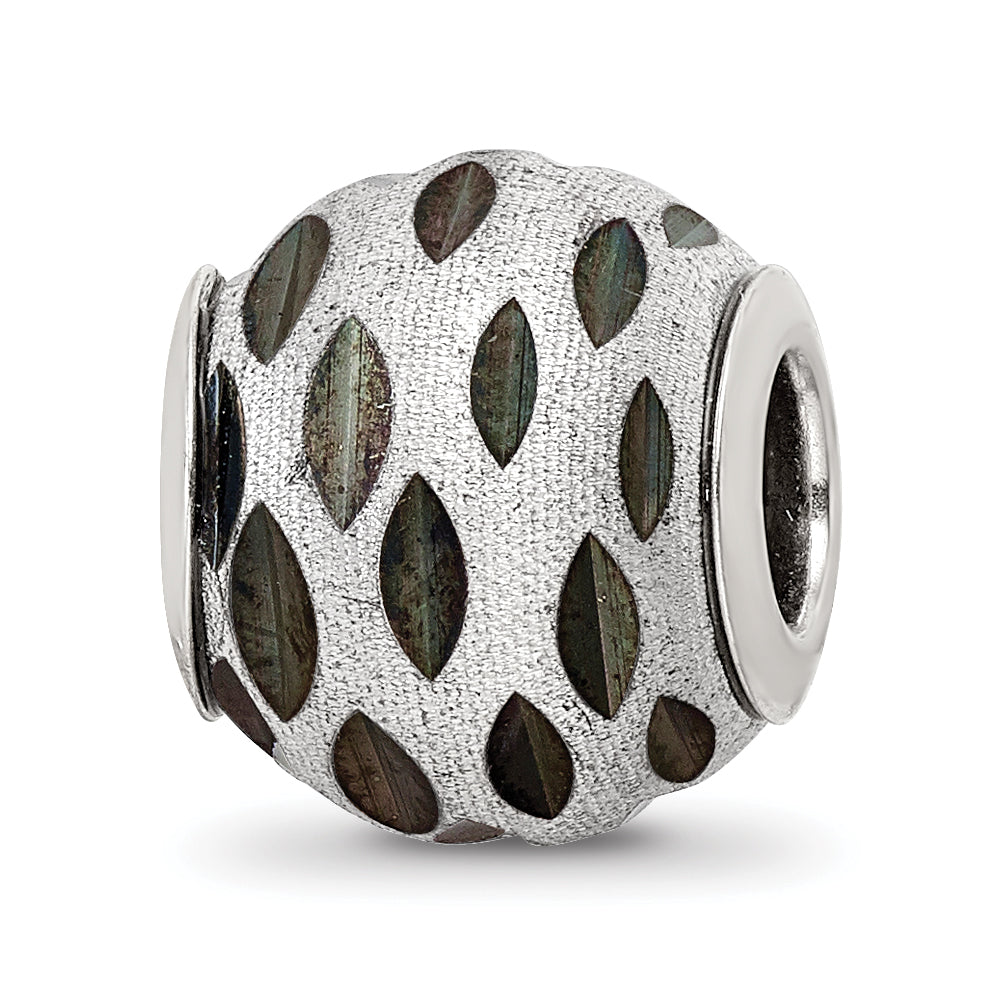 Sterling Silver Reflections Velvet Black Diamond Cut Bead Main image