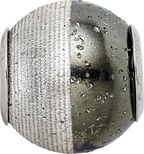 Sterling Silver 925 Bead with Black Sparkles Hollow Reflections Bead