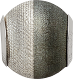Sterling Silver 925 Hollow Bead with Laser Etched Black Matte Finish