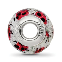 Sterling Silver Reflections Lady Bugs Italian Murano Bead