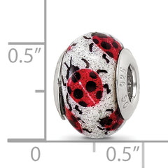 Sterling Silver Reflections Lady Bugs Italian Murano Bead