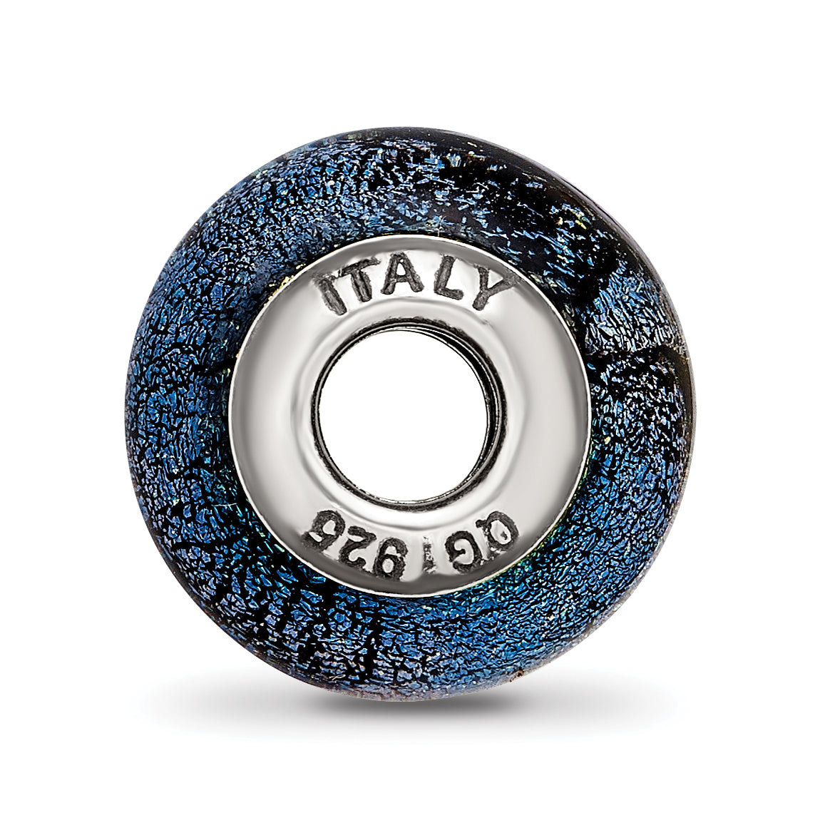 Sterling Silver 925 Green & Blue Glass Bead, Elegant and Versatile Design Secondary image