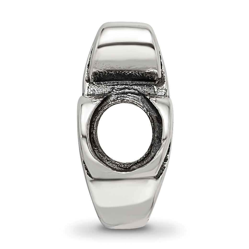Sterling Silver 925 Treble Clef Bead with Antiqued Finish Solid Cast Design Secondary image