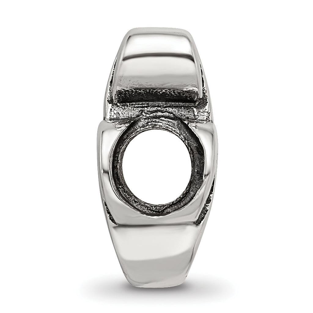 Sterling Silver 925 Treble Clef Bead with Antiqued Finish Solid Cast Design