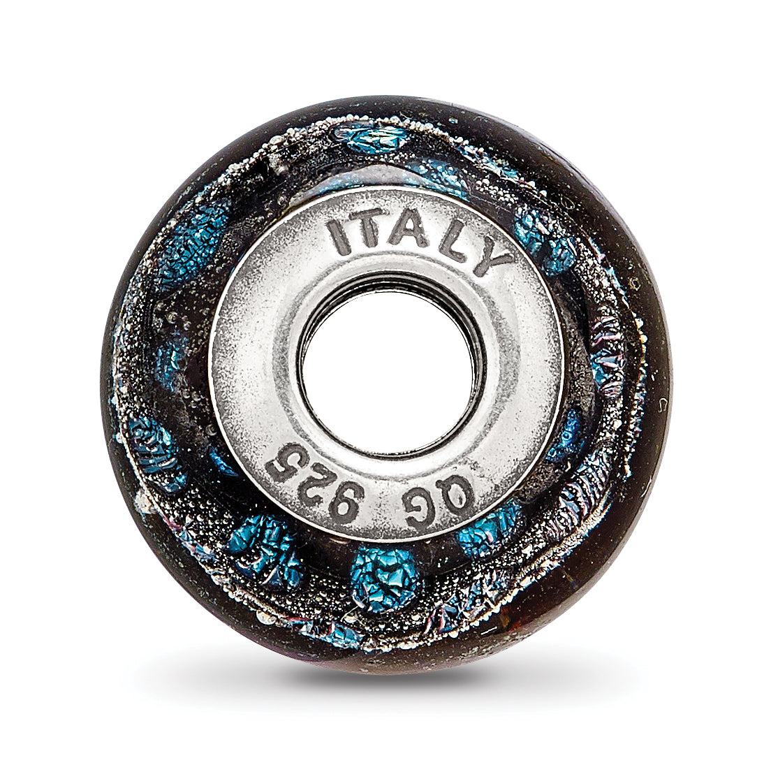 Blue Dots Glass Bead Charm in Sterling Silver Secondary image