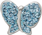Sterling Silver 925 Butterfly Bead with Blue Crystal Detailing  Elegant Cast Design