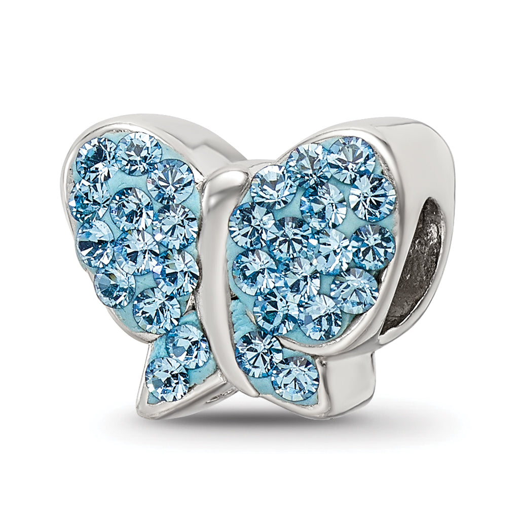 Sterling Silver Reflections Blue Preciosa Crystal Butterfly Bead Main image