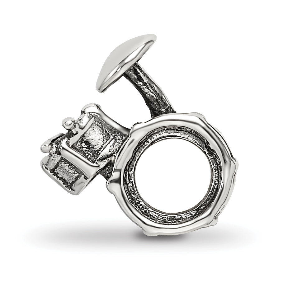 Sterling Silver 925 Drum Set Themed Bead with Antique Finish