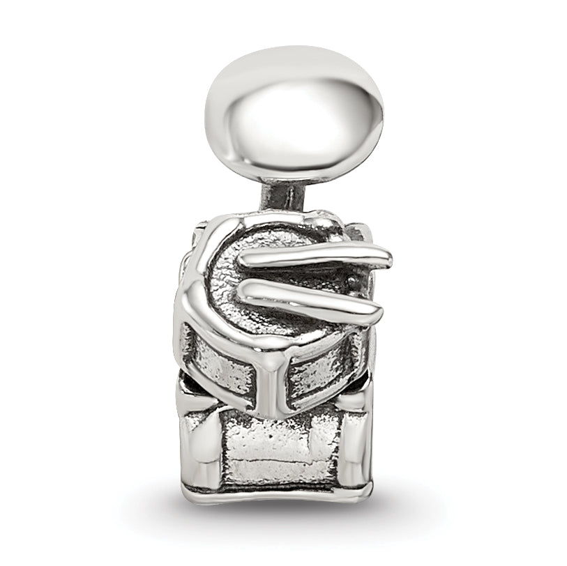 Sterling Silver 925 Drum Set Themed Bead with Antique Finish