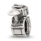 Sterling Silver 925 Drum Set Themed Bead with Antique Finish