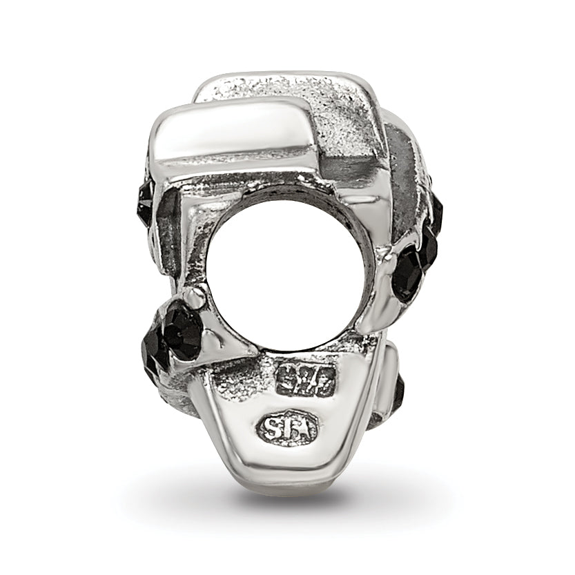 Sterling Silver 925 Star Bead with Black Preciosa Crystal Elegance