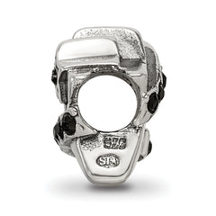 Sterling Silver 925 Star Bead with Black Preciosa Crystal Elegance