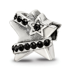 Sterling Silver Reflections with Black Preciosa Crystal Star Bead