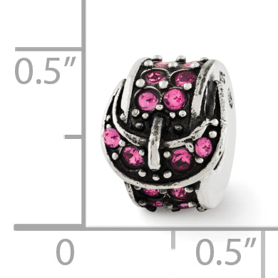 Sterling Silver Reflections Pink Swarovski Crystal Buckle Bead