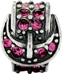 Sterling Silver Reflections Pink Swarovski Crystal Buckle Bead
