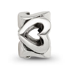Sterling Silver 925 Kids Heart Bead with Solid Casted Design