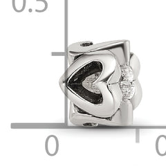 Sterling Silver 925 Kids Heart Bead with Solid Casted Design