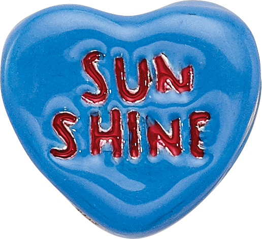 Sterling Silver Reflections Kids Sun Shine Enameled Heart Bead