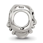 Sterling Silver 925 Comedy Mask Bead with Antiqued Finish Solid and Themed Design